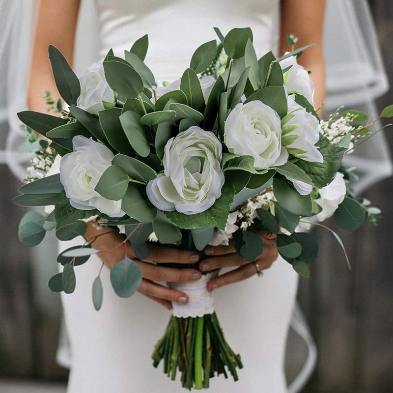 GREENTIME 8 Pack Artificial Greenery Stems 13 Inches Faux Eucalyptus Leaves Stems for Vase Bridal Wedding Bouquet Table Centerpiece DIY Wreath Decor - Image 2